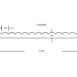 Line drawing of scalloped molding.