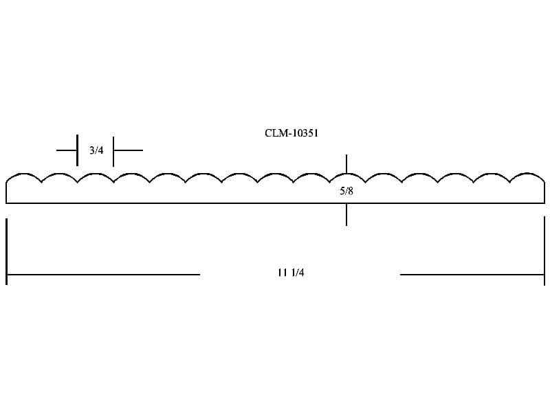 Line drawing of scalloped molding.