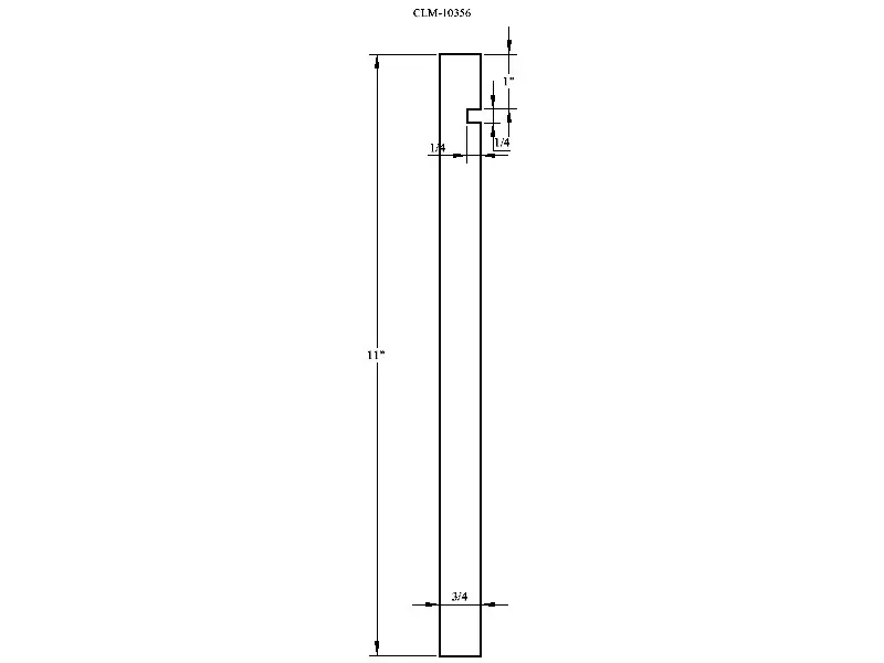 Line drawing of a door frame with dimensions.