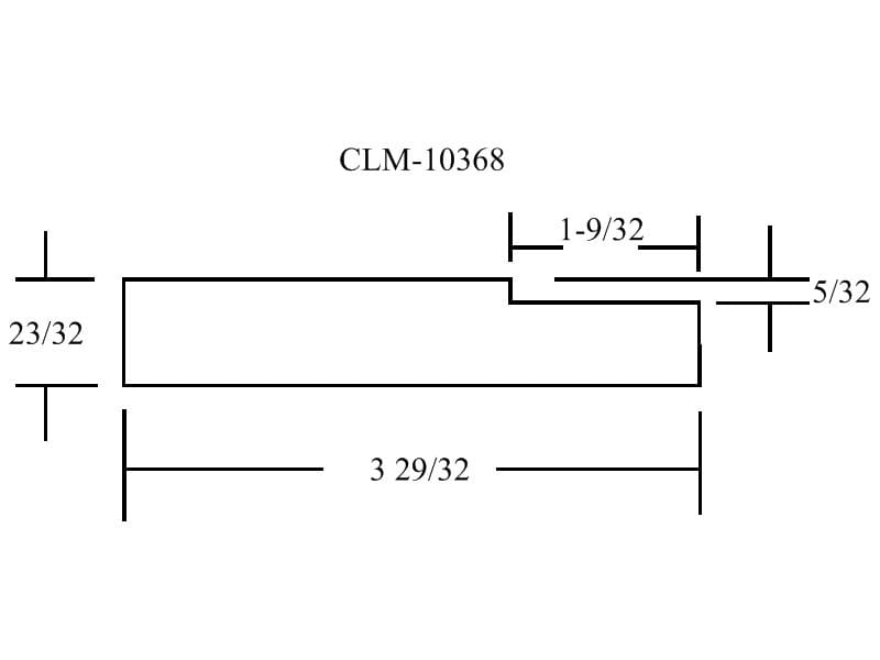 Diagram showing dimensions of part CLM-10368.