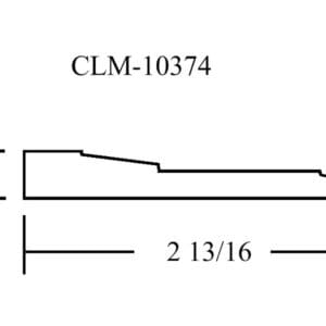 Line drawing of CLM-10374, 3/8" x 2 13/16"