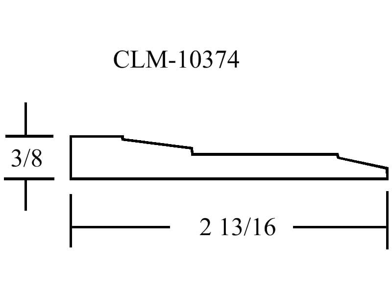 Line drawing of CLM-10374, 3/8" x 2 13/16"