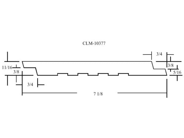 Diagram of CLM-10377 with measurements.