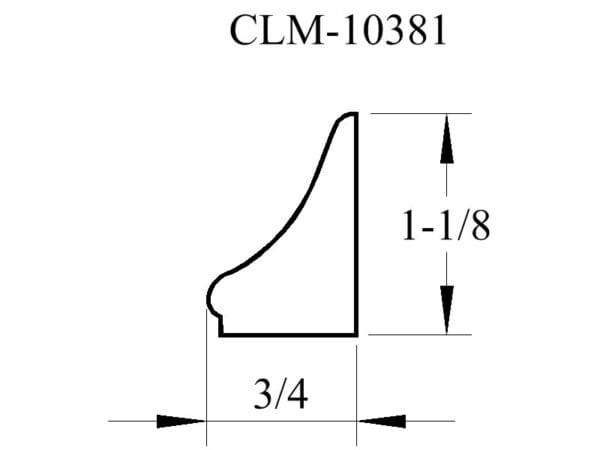 Line drawing of molding profile CLM-10381.