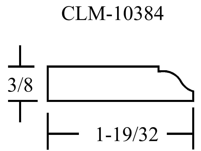 CML-10384 molding, 3/8" x 1-19/32"