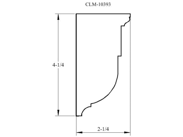 Line drawing of a decorative molding.