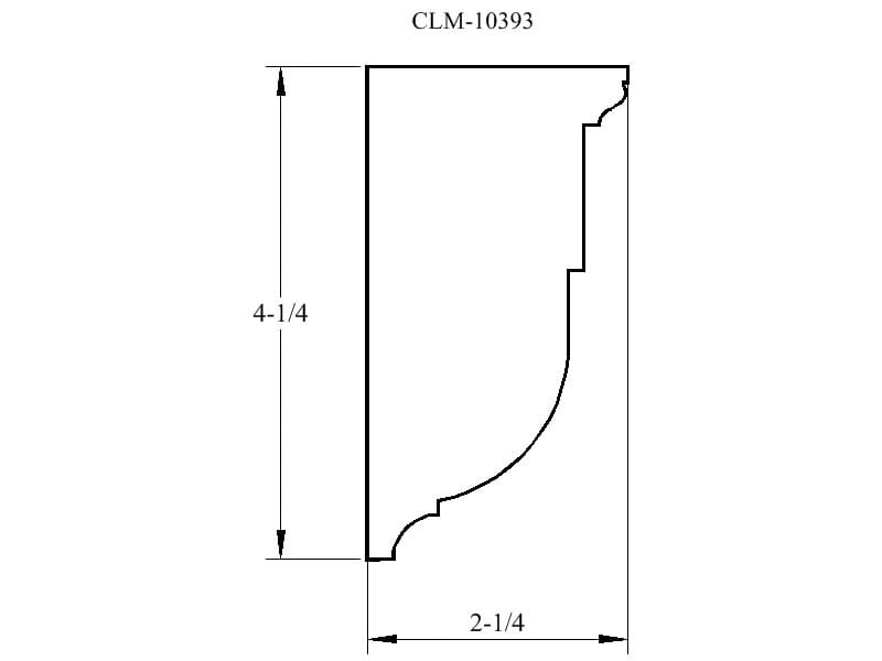 Line drawing of a decorative molding.