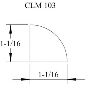 CLM 103 quarter-round profile diagram.