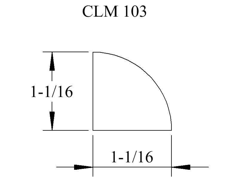 CLM 103 quarter-round profile diagram.