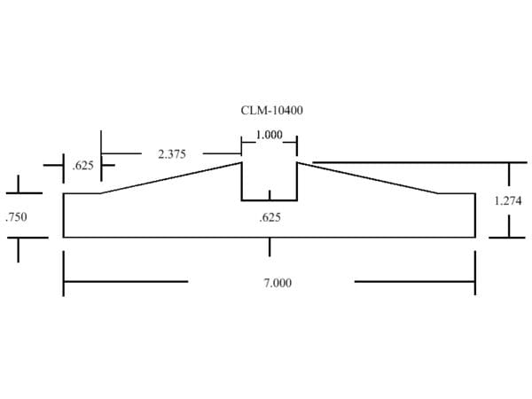 Diagram of a metal part labeled CLM-10400.