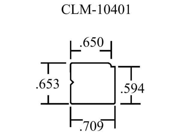 Diagram of CLM-10401 dimensions.