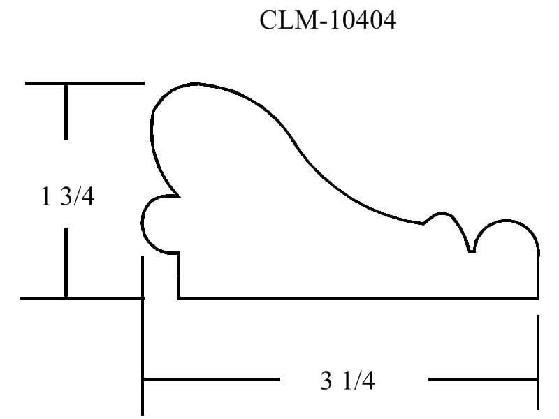 Line drawing of moulding profile CLM-10404.