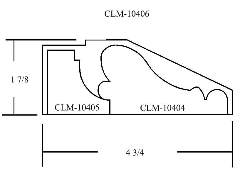 Line drawing of molding profile CLM-10406.