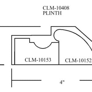 CLM-10408 plinth molding diagram.