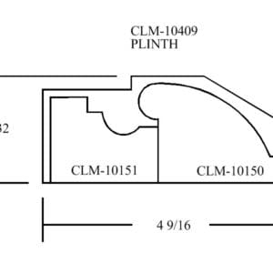 CLM-10409 plinth molding diagram.