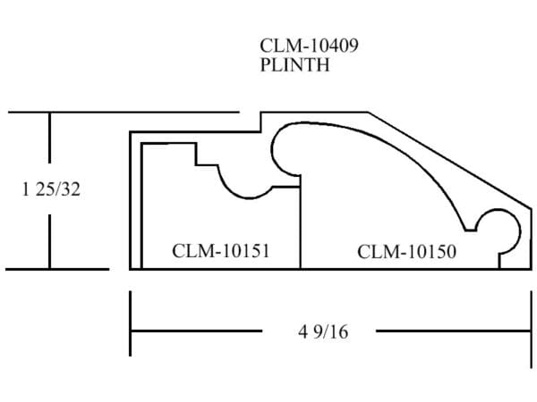 CLM-10409 plinth molding diagram.