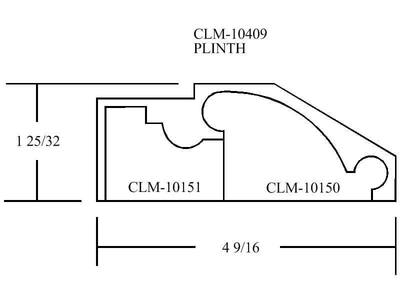 CLM-10409 plinth molding diagram.