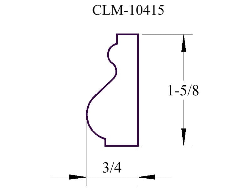 CLM-10415 molding profile diagram.