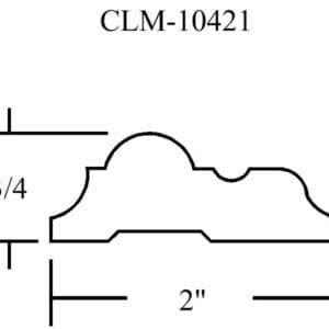 Casing molding, CLM-10421, 3/4" x 2"