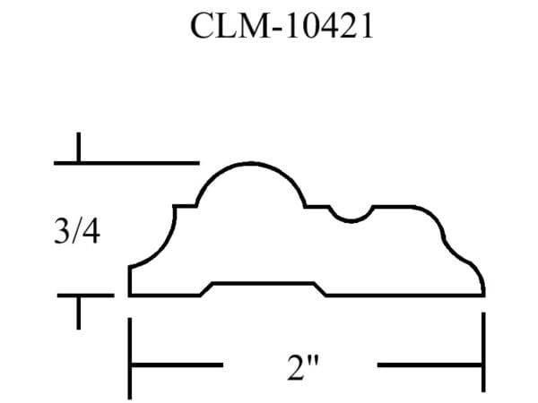 Casing molding, CLM-10421, 3/4" x 2"