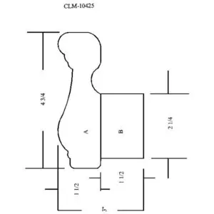 Line drawing of a door casing profile.