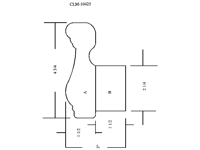 Line drawing of a door casing profile.