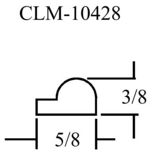 CLM-10428, 3/8 x 5/8 profile drawing.