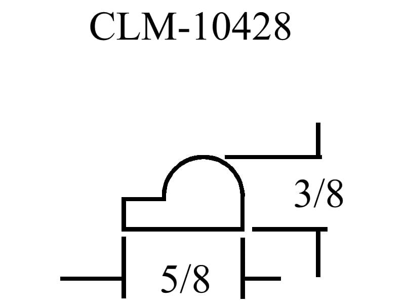 CLM-10428, 3/8 x 5/8 profile drawing.