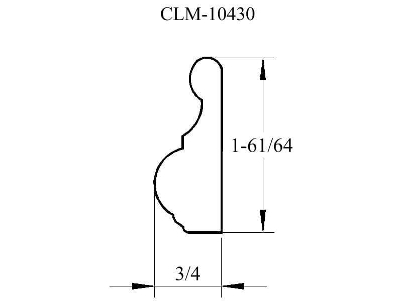 CLM-10430 molding, 1-61/64" x 3/4"