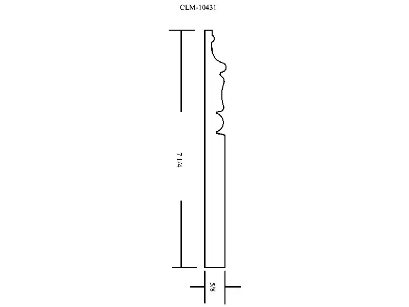 Line drawing of a decorative molding profile.