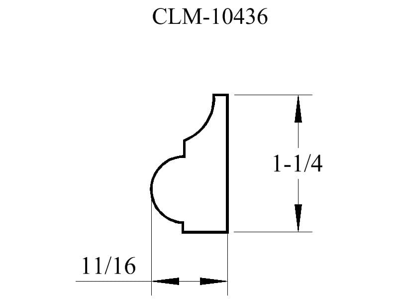 Line drawing of molding profile CLM-10436.