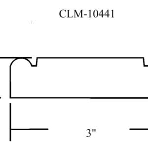 Line drawing of a 3" by 3/4" molding.