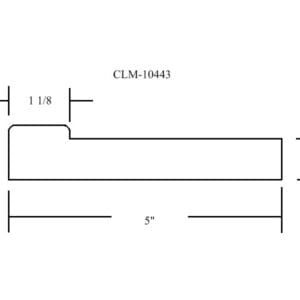 Line drawing of a 5" moulding profile.