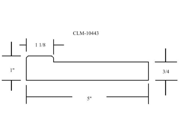 Line drawing of a 5" moulding profile.