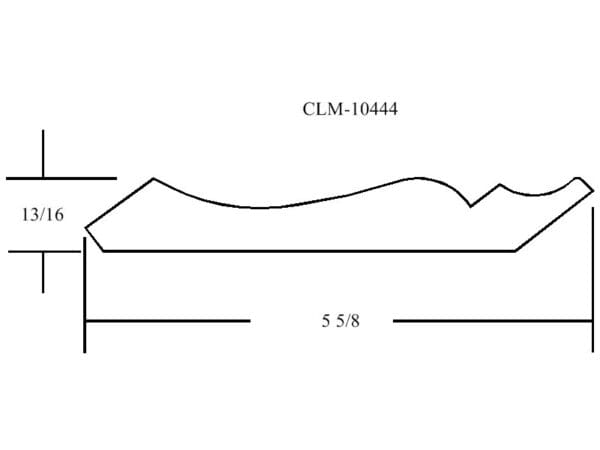 Line drawing of a door profile, CLM-10444.