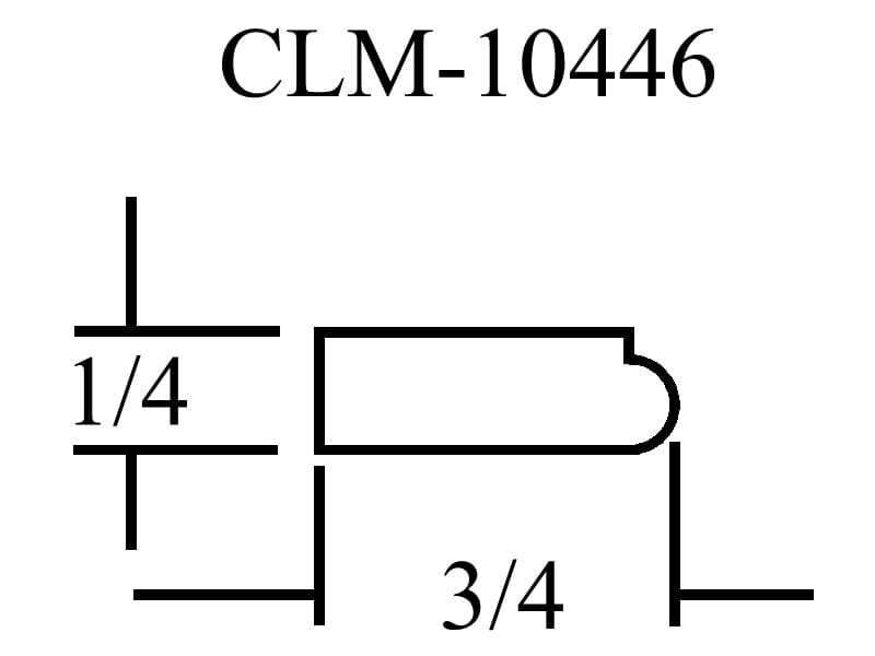 CLM-10446, 1/4 x 3/4 molding diagram.