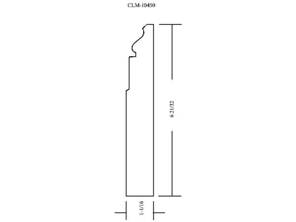 Line drawing of a door casing profile.