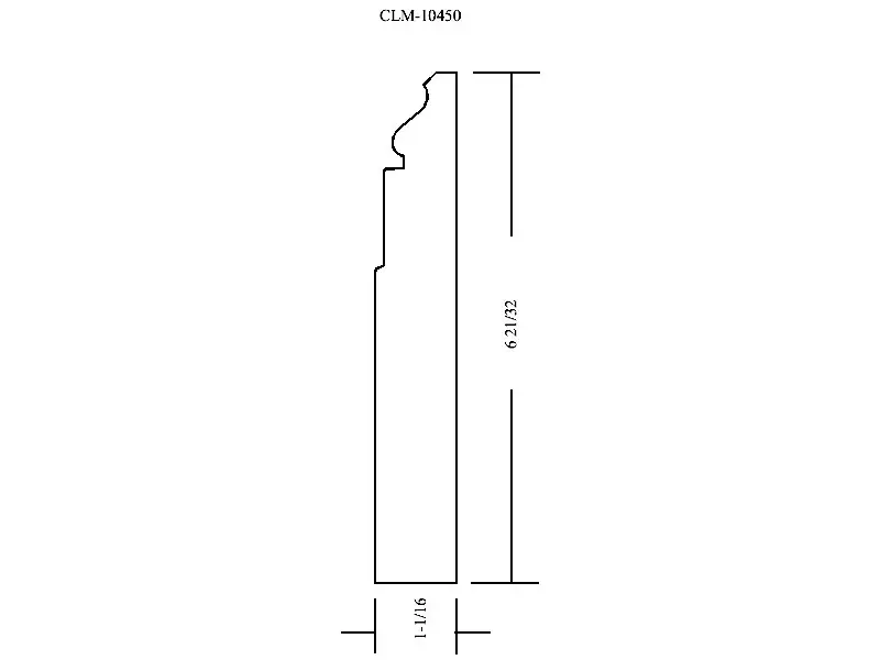 Line drawing of a door casing profile.