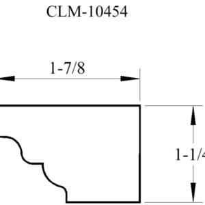 Line drawing of a molding profile.