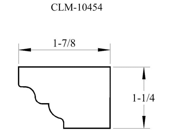 Line drawing of a molding profile.