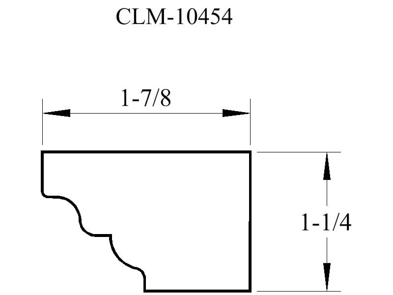 Line drawing of a molding profile.