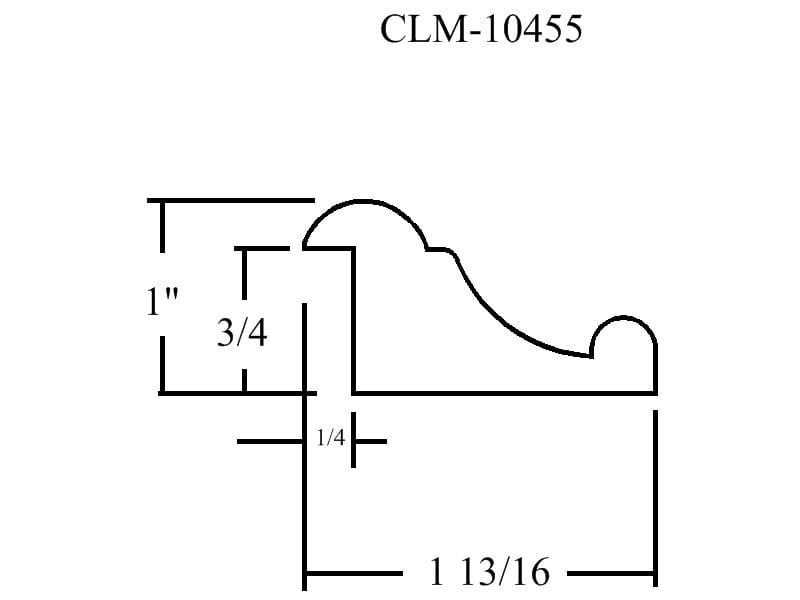 Line drawing of a decorative molding.