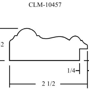 Line drawing of a picture frame profile.