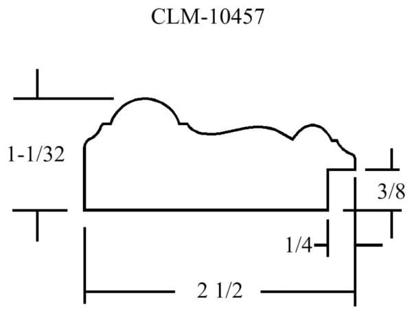 Line drawing of a picture frame profile.