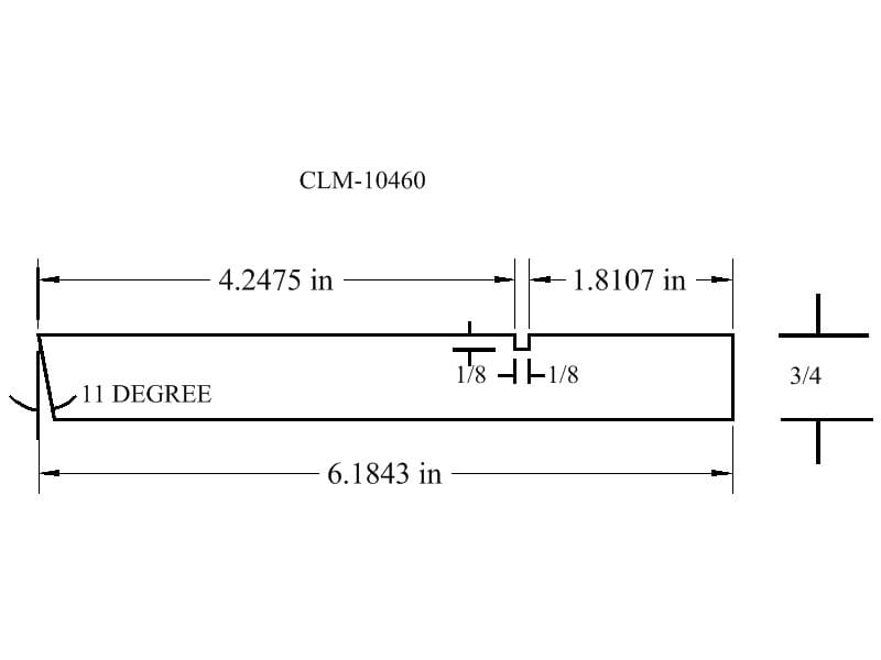 Diagram of CLM-10460 with dimensions.