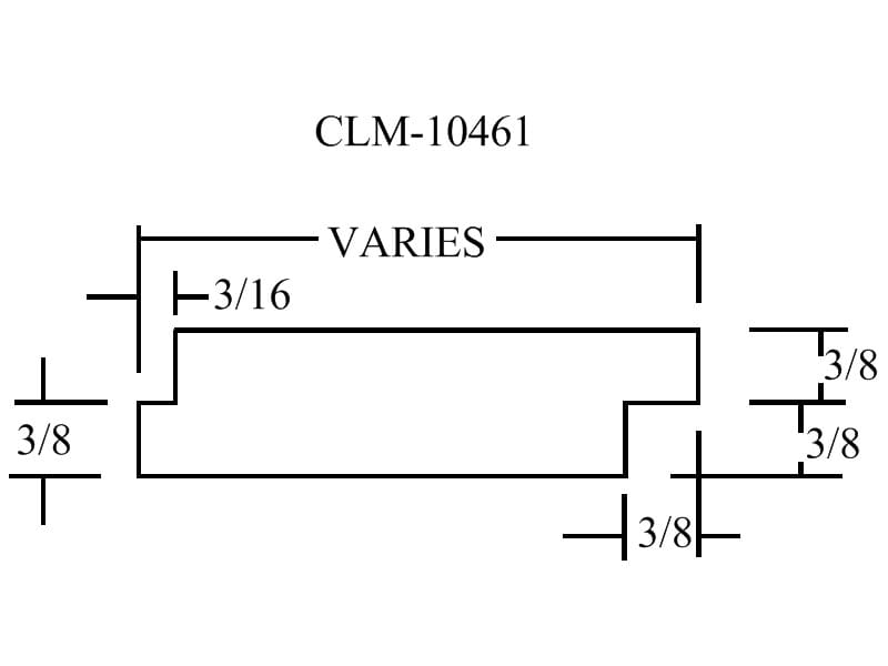 Technical drawing of CLM-10461 with dimensions.