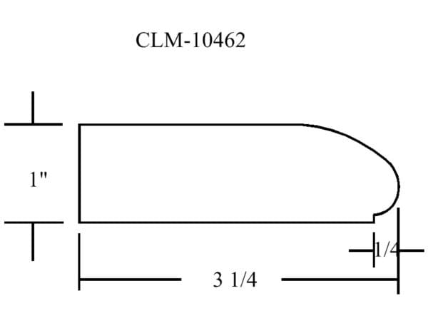 CLM-10462, 3 1/4" x 1" molding profile.