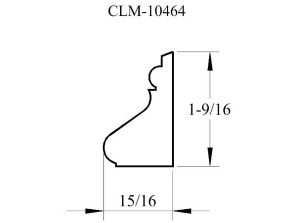 Line drawing of a molding profile.