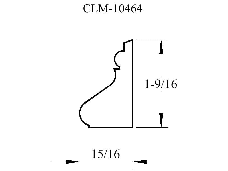 Line drawing of a molding profile.