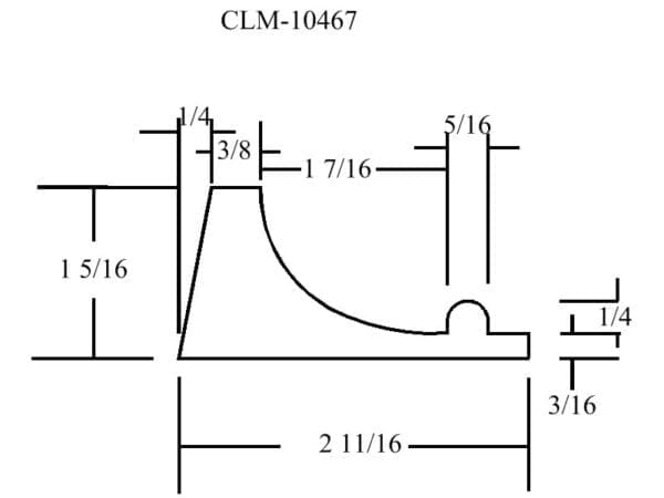 CLM-10467 technical drawing with measurements.